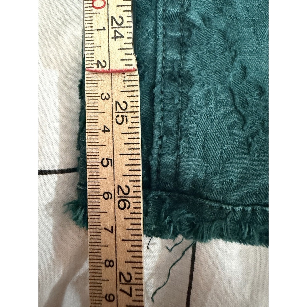 We The Free People Liv Pants Women's 28 Green Flare Leg Stretch Textured Design - Picture 10 of 10